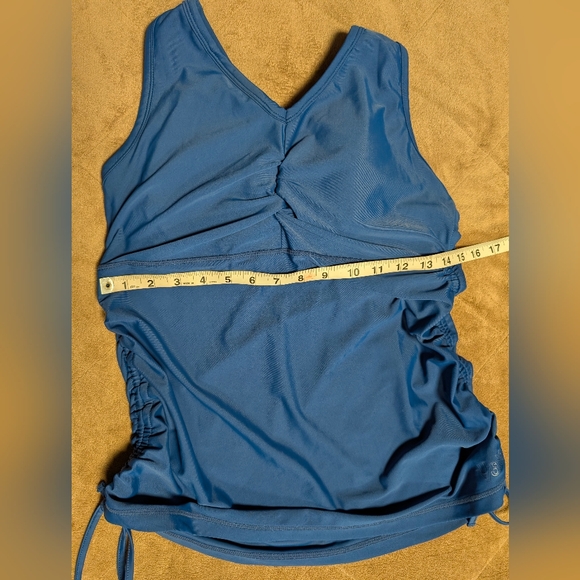 UV Skinz Royal Blue Ruched Swim Tank • Women’s L • Adjustable Side Ties - Picture 9 of 9